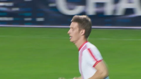 Soccer White Team Player Stock Footage 222992502