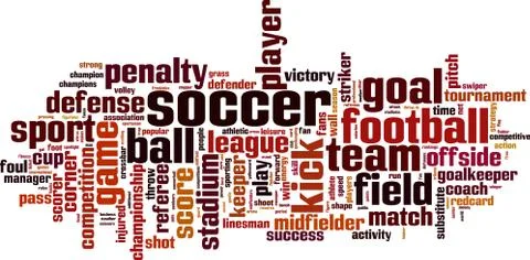 Soccer word cloud Stock Illustration