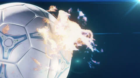 Soccerball on fire - loop Stock-Footage 24529608