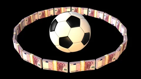 Soccerball money loop Video stock 85884201