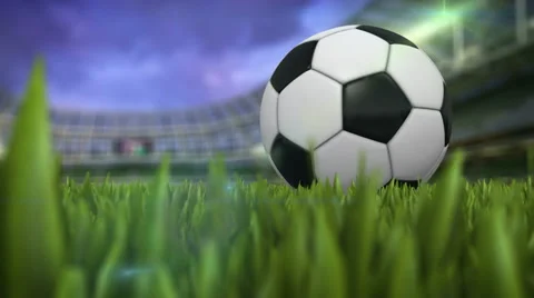 Soccerball at stadium Stock Footage 49300717