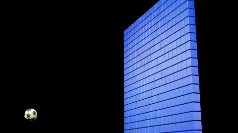 Soccerball Wall Zero Gravity CGI-HD Stockbeeldmateriaal 712772