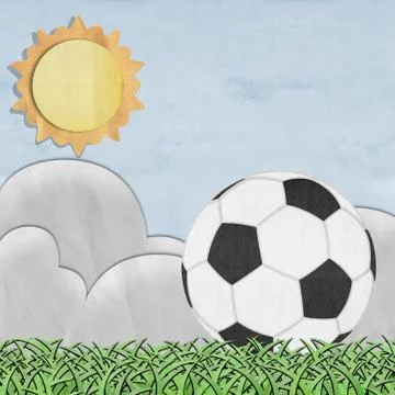 Soccor ball recycled paper Stock Illustration