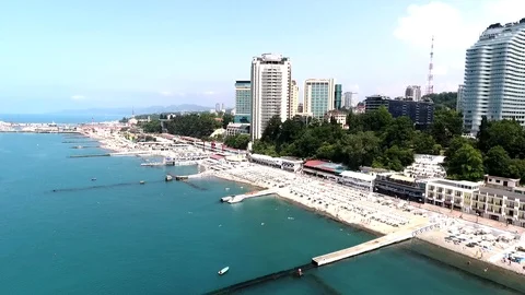 Sochi beach black sea Stock Footage