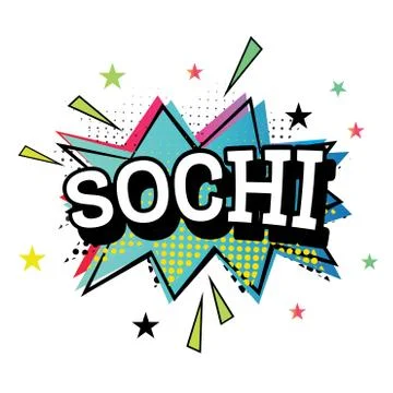 Sochi Comic Text in Pop Art Style. Stock Illustration