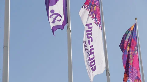 Sochi flag Olympic 02 Stock Footage 36496485