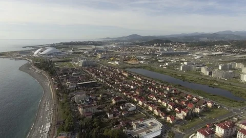 Sochi. Olympic Park. Formula 1 track. Fisht stadium Stock Footage 90359513