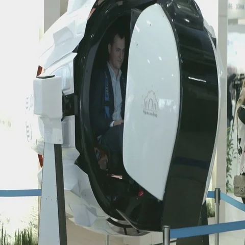 SOCHI, RUSSIA - :4D simulator of flight in congress hall at Stock Footage 69481410
