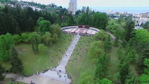 SOCHI, RUSSIA - MAY 08, 2017: Victory Day celebration on Zavokzalny WWII Stock Footage 80487395