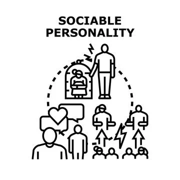 Sociable personality vector concept for interaction and networking Stock Illustration