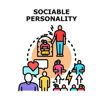 Sociable personality vector concept for interaction and networking Stock Illustration