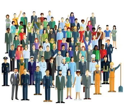 Sociable population community Stock Illustration
