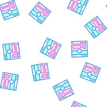 Social account web site vector seamless pattern Stock Illustration