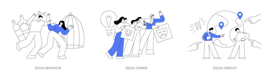 Social activity abstract concept vector illustrations. Stock Illustration