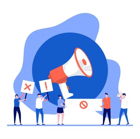 Social activity and protest vector illustration concept with characters. Mode Stock Illustration