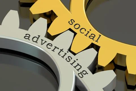 Social advertising concept, 3D rendering Stock Illustration