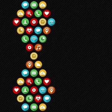 Social app icon background in flat art style 스톡 일러스트