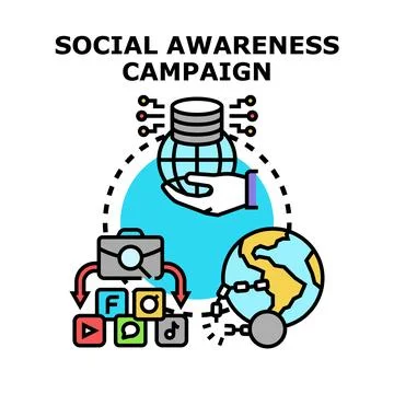 Social awareness campaign for global problem solving Stock Illustration