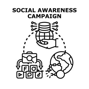 Social awareness campaign for global problem solving Stock Illustration