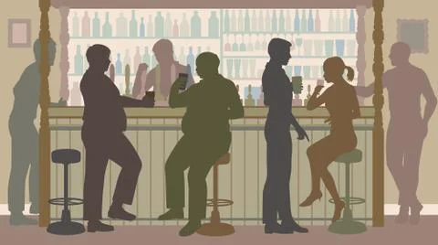 Social bar Stock Illustration