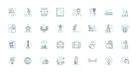 Social Behavior linear icons set. Empathy, Kindness, Compassion, Altruism Stock Illustration