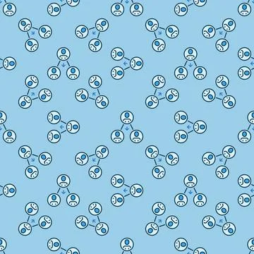 Social Behavior vector Sociology concept blue seamless pattern Stock Illustration