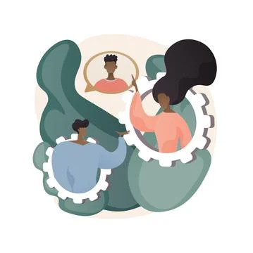 Social behaviour abstract concept vector illustration. Stock Illustration