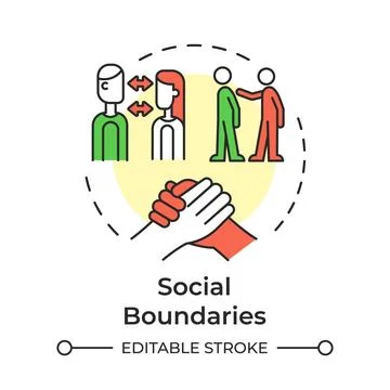 Social boundaries multi color concept icon Stock Illustration