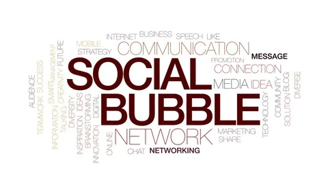 Social bubble animated word cloud, text design animation. Kinetic typography. Stock Footage 81314982