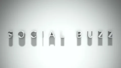 Social buzz 3D title animation with shadows on a white background Stock Footage 297467030