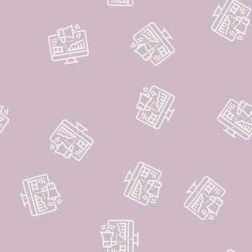Social campaign line seamless pattern Stock Illustration