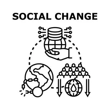 Social change impacting global issues and population dynamics Stock Illustration