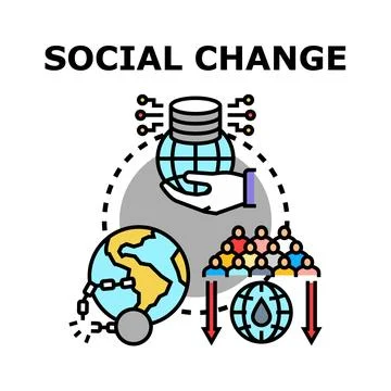Social change impacting global issues and population dynamics Stock Illustration