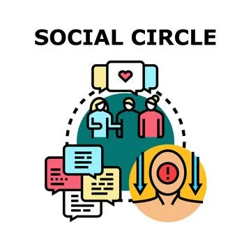 Social circle concept bringing communication and stress Stock Illustration