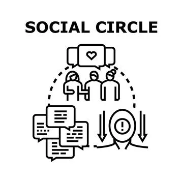 Social circle concept bringing communication and stress Stock Illustration