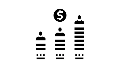 Social class consumer behavior glyph icon animation Stock Footage 326148040