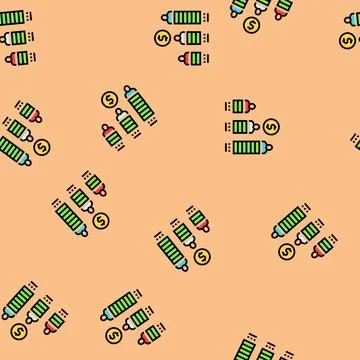 Social class consumer behavior vector seamless pattern 스톡 일러스트