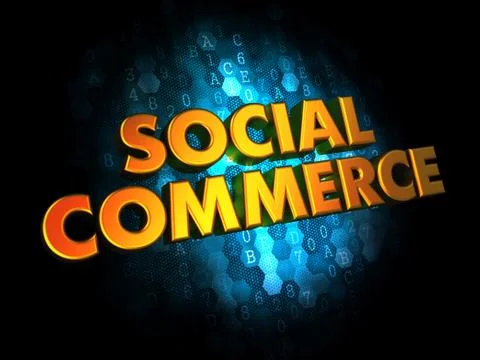 Social Commerce Concept on Digital Background. Stock Illustration