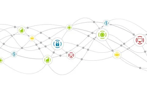 Social communication network wavy background Stock Illustration