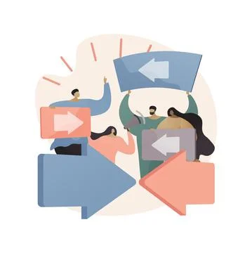Social conflict abstract concept vector illustration. Stock Illustration