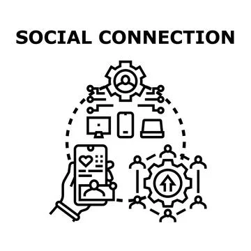 Social connection technology platform concept illustration Stock Illustration