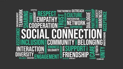 Social Connection Word Cloud Vector Typography Illustration Stock Illustration