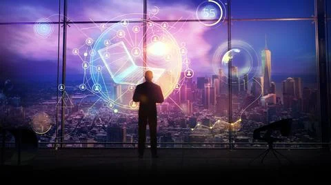 Social connections on the network, 3D render. Illustrazione stock