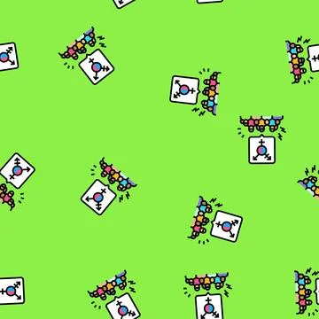 Social construction of gender vector seamless pattern Stock Illustration