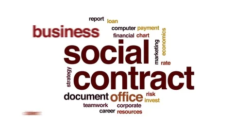 Social contract animated word cloud, text design animation. Stock Footage 74432934