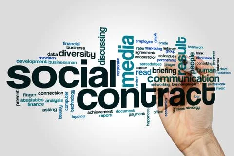 Social contract word cloud Stock Illustration