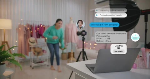 Social conversation messenger chat commerce marketing chatbot for SME. 스톡 동영상 162360550