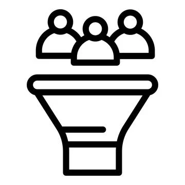 Social conversion funnel icon, outline style Stock Illustration