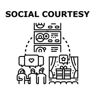 Social courtesy and digital interaction concept Stock Illustration
