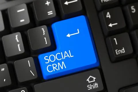Social CRM Key Illustrazione stock